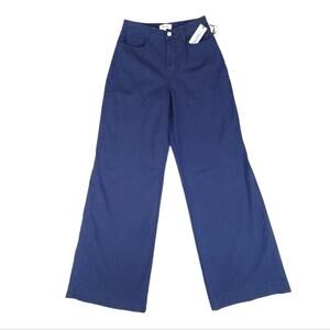 L'agence High Rise Wide Leg Jeans Navy Blue Denim